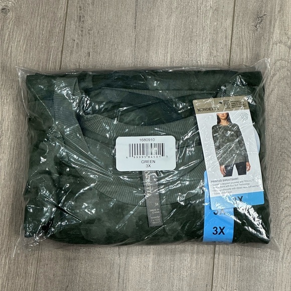 Ladies Mondetta 3X Crewneck Pullover Shirt Active Top Lightweight Long Sleeve - Picture 9 of 11